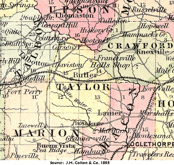 Taylor County old maps land districts