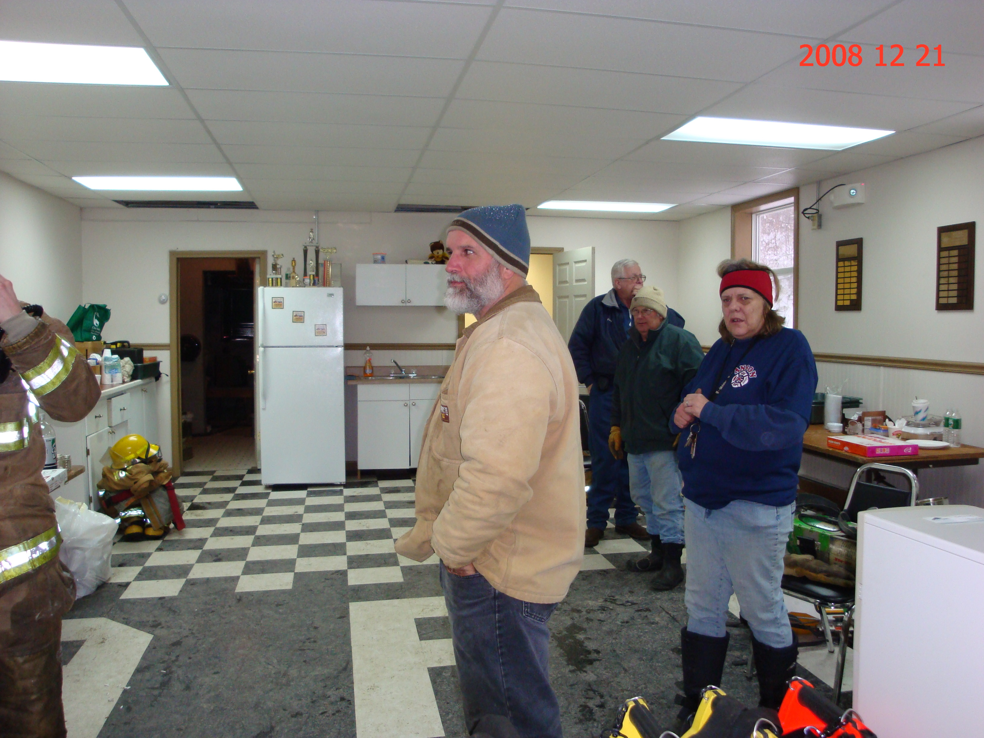 firemen get chow while fighting fire North Anson Maine