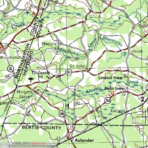 Bertie County, North Carolina Aulander Map