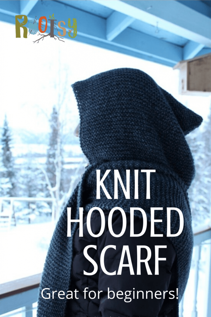 DIY Easy Knit Hooded Scarf with Video and Free Pattern Rootsy Network