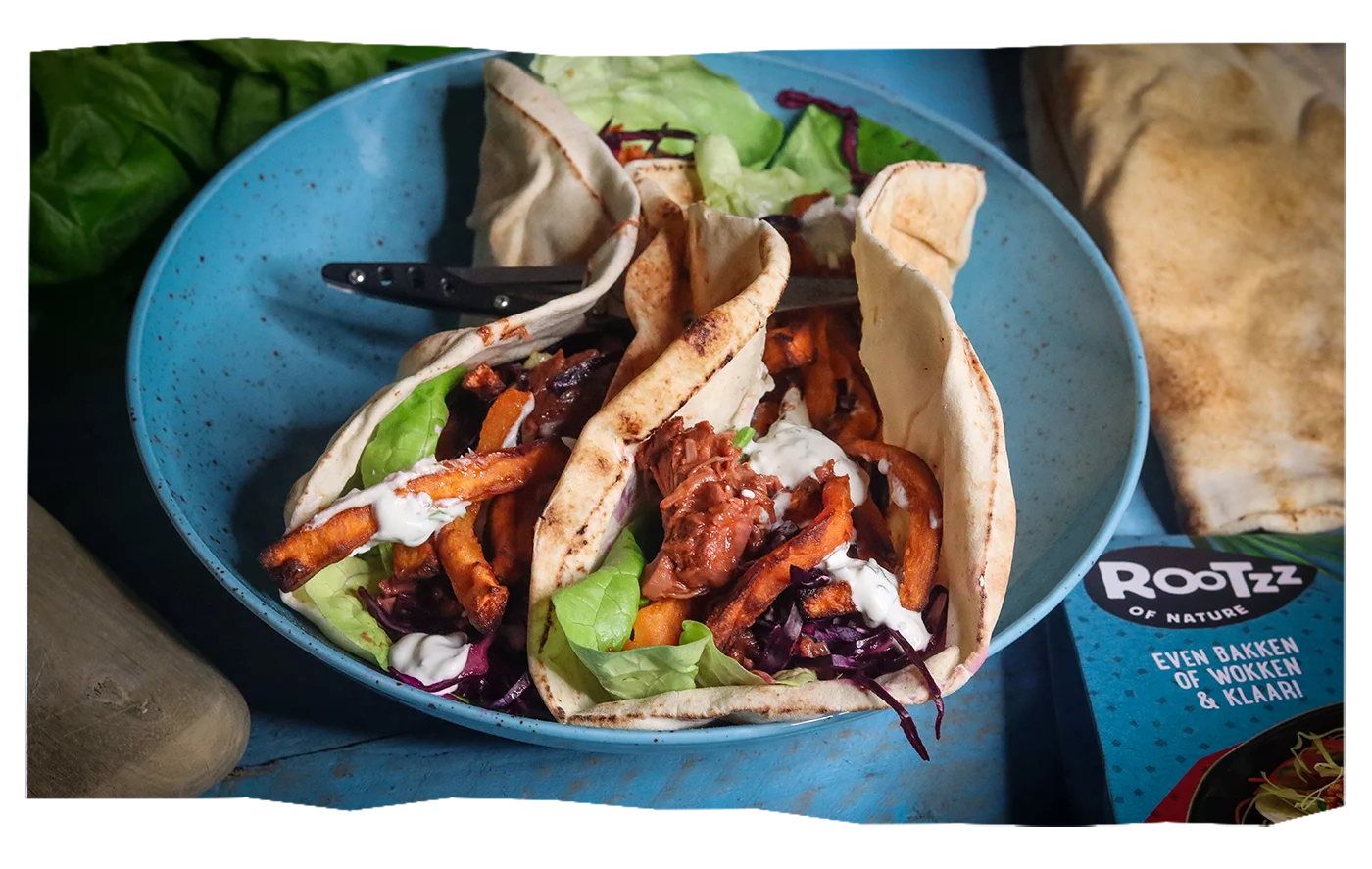 Jackfruit wraps BBQ (recept) Rootzz of Nature