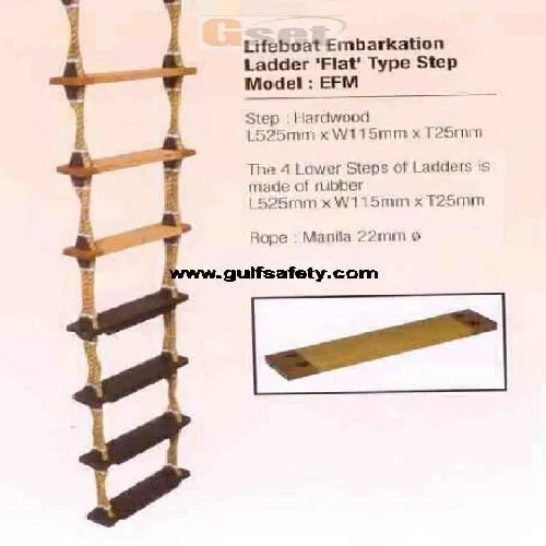 Embarkation Rope Ladder with Wooden Steps 17 Meter Rope Ladder