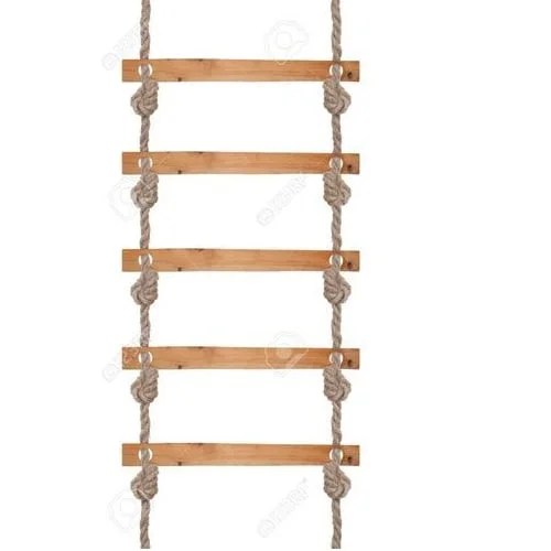 Malaysian Flat Wooden Step Rope Ladder 50 Meter Rope Ladder