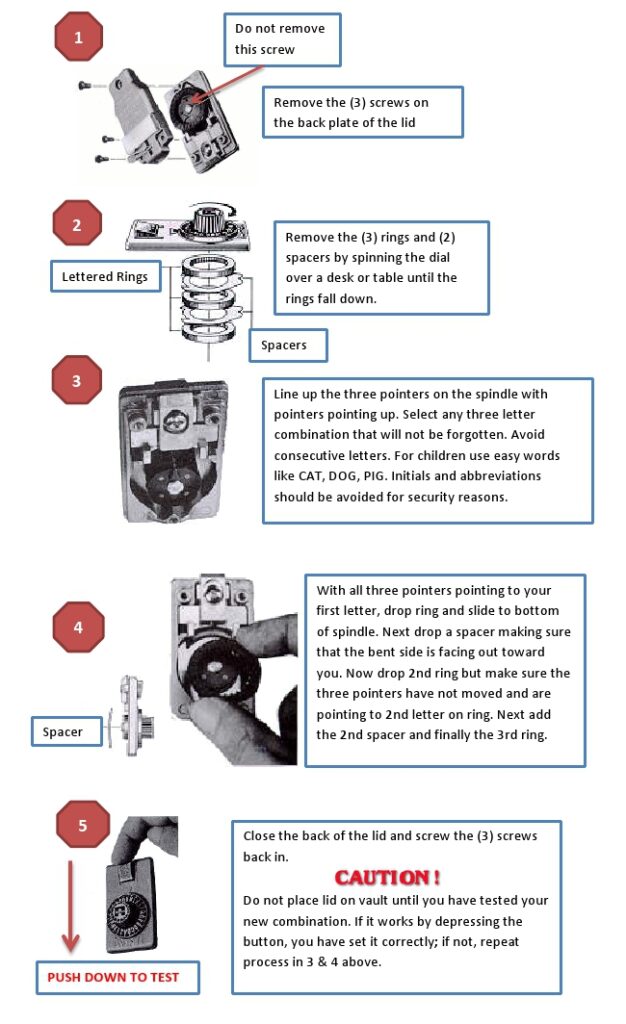 Dial Lock Box Code Setting Roper Lock