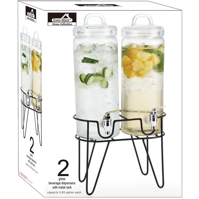 Glass Beverage Dispenser with Rack Roper Enterprises LTD