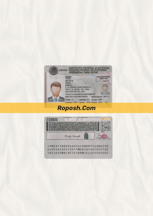 Fake New Mexico id card psd template roposh