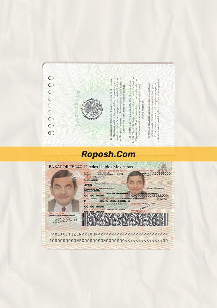 mexico passport psd template roposh