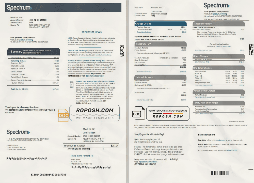 United Kingdom Sky utility bill template, fully editable in PSD format