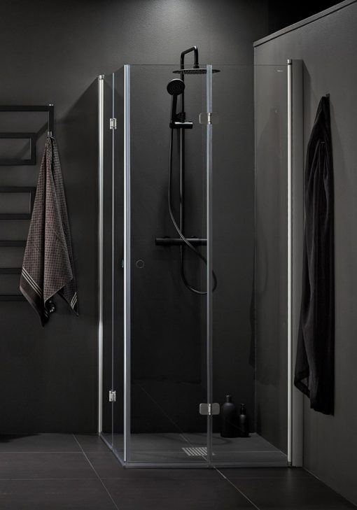 Vikbara Duschväggar Bauhaus Vikbara Duschväggar Hafa Igloo Proo 90x90 Klarglas Rörfokus