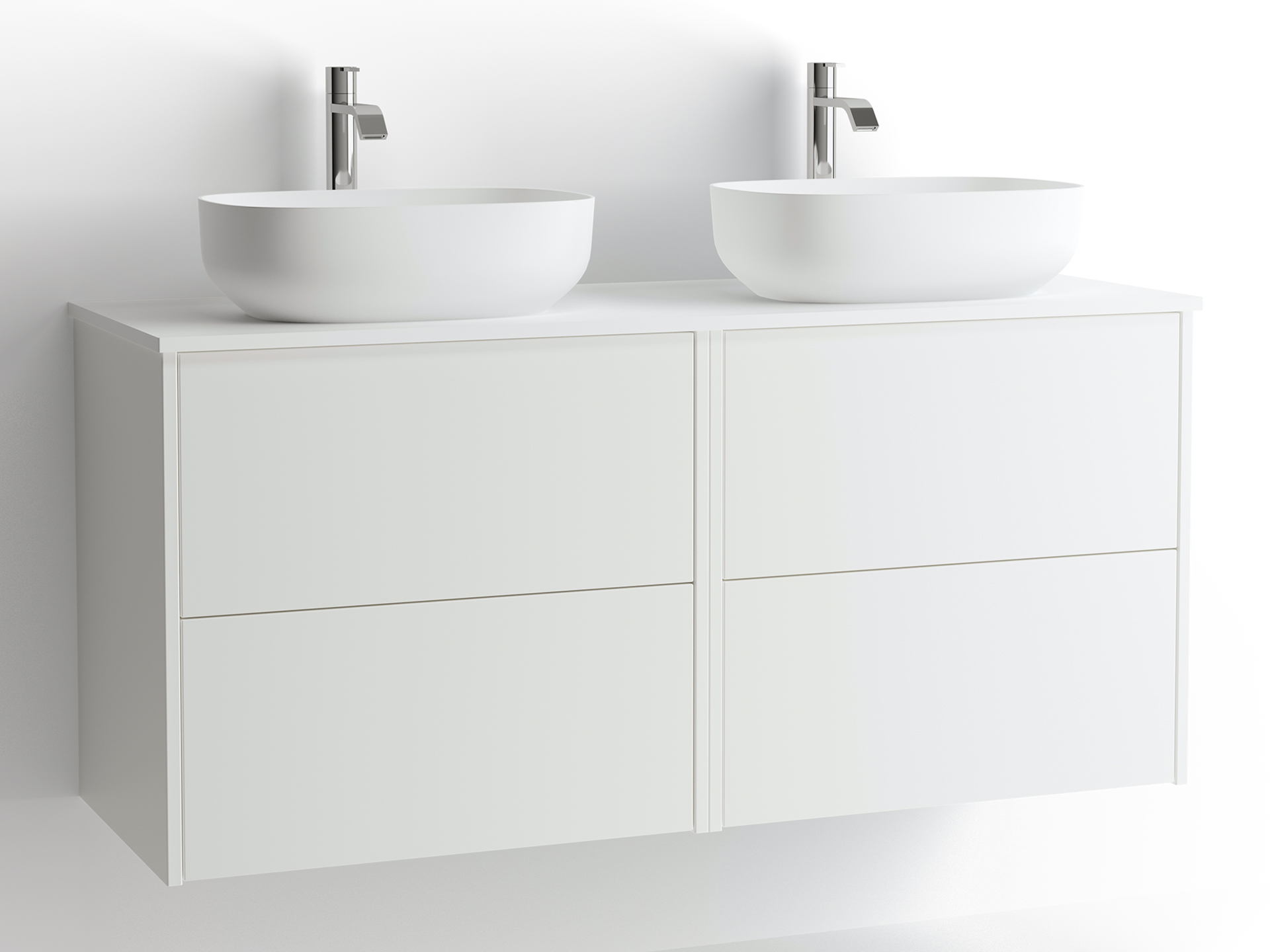 Kommod 30 Djup Tvättställskåpspaket Vedum Soprano Frame Moa Vit 121 cm Fri frakt