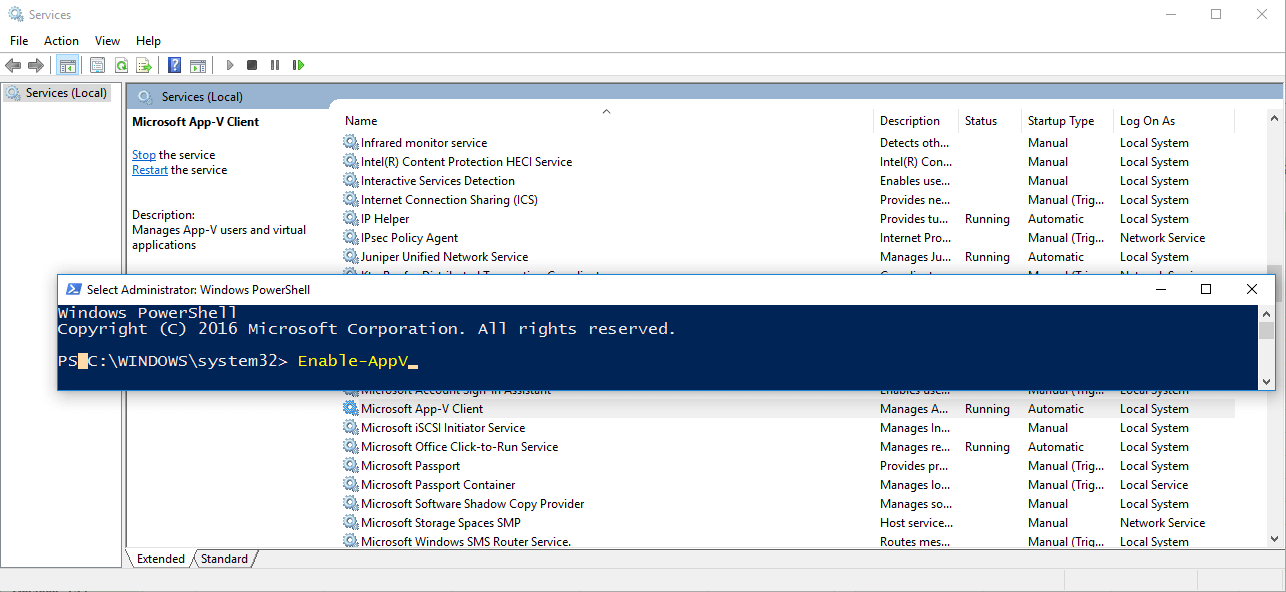 AppV in box on Windows 10