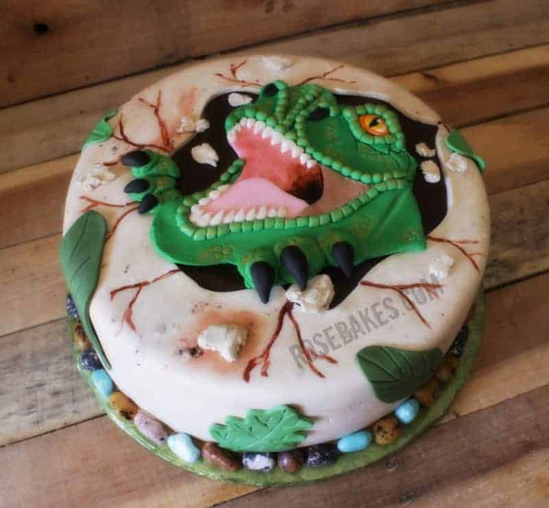 TRex Dinosaur Cake Rose Bakes