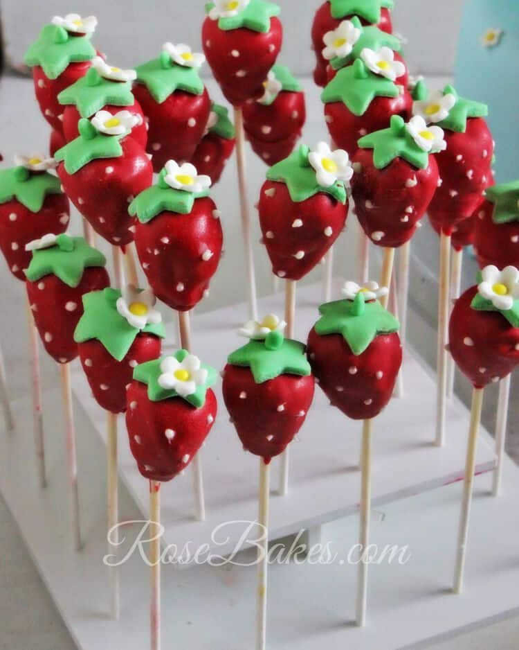 Strawberries 1st Birthday Party Cake, Cake Pops, Cookies & Smash Cake