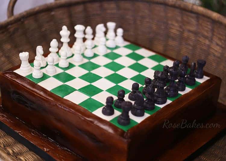 Chess Board Cake and Chess Piece Cookies Rose Bakes