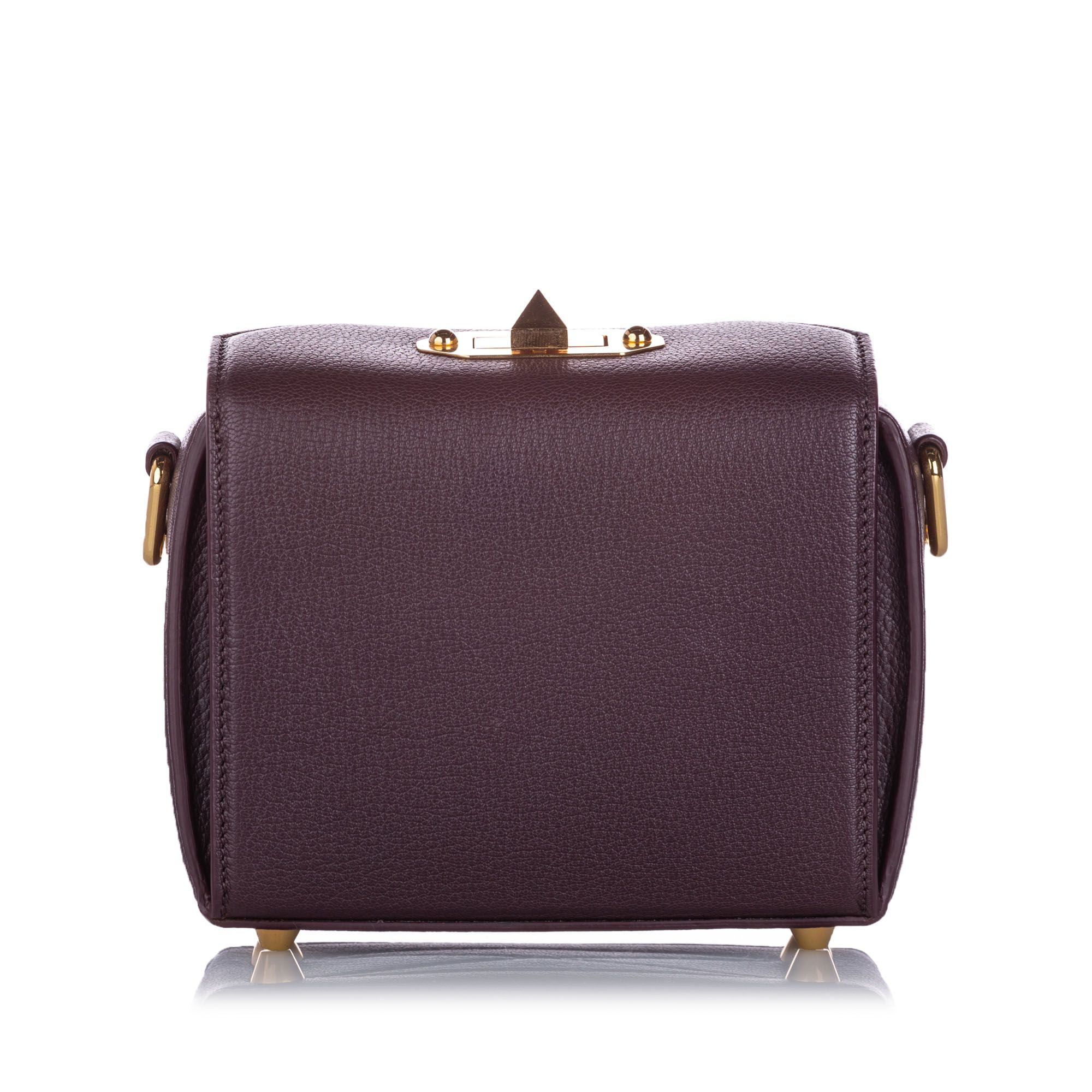 Alexander McQueen Box 16 Leather Crossbody Bag Red RoseeOrder