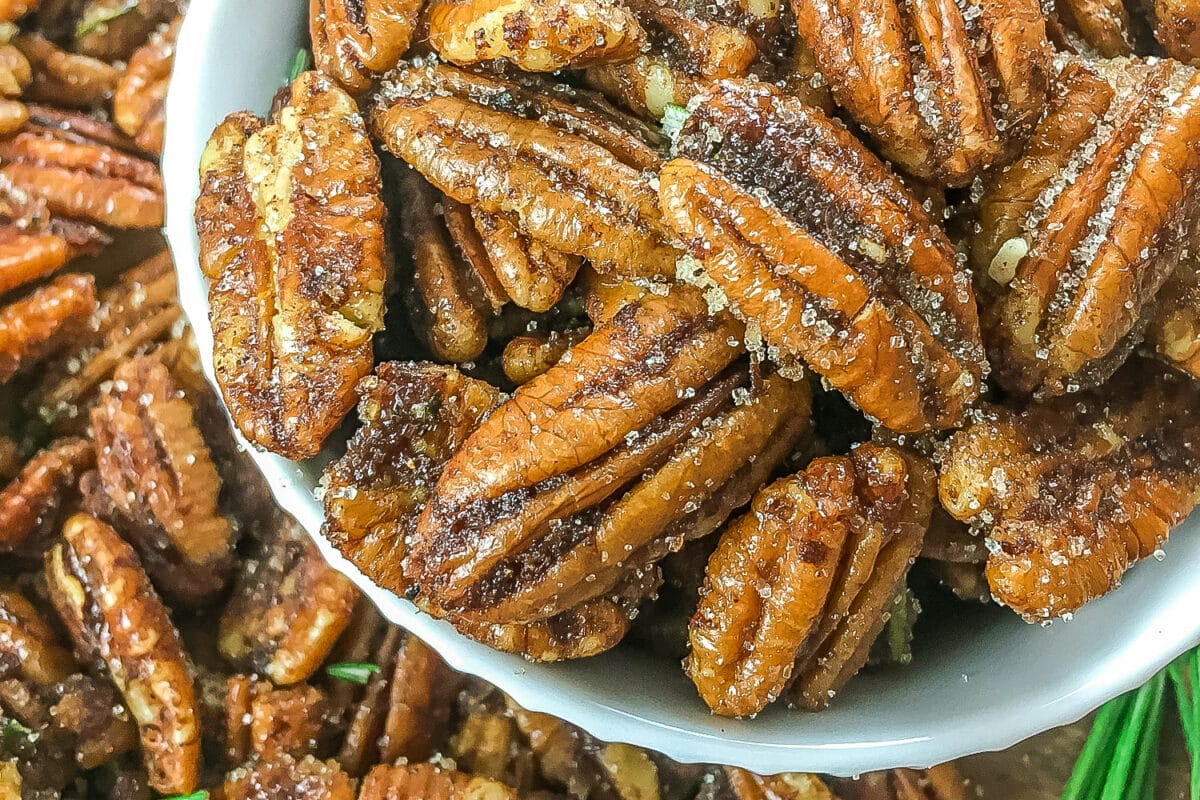 Sweet & Spicy Roasted Pecans Recipe Rosemary & Maple