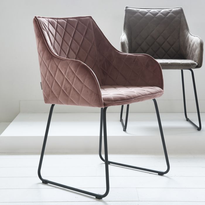 Spisebordsstol Frisco Drive Dining Armchair, velvet III, rose stain