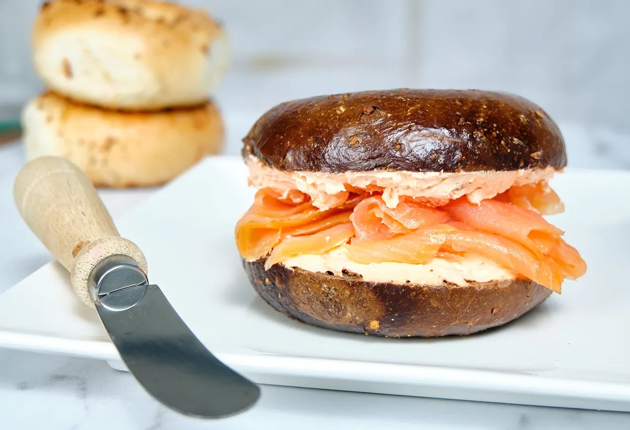 Bagel w/any spread & two nova slices Rosenfeld's Bagels
