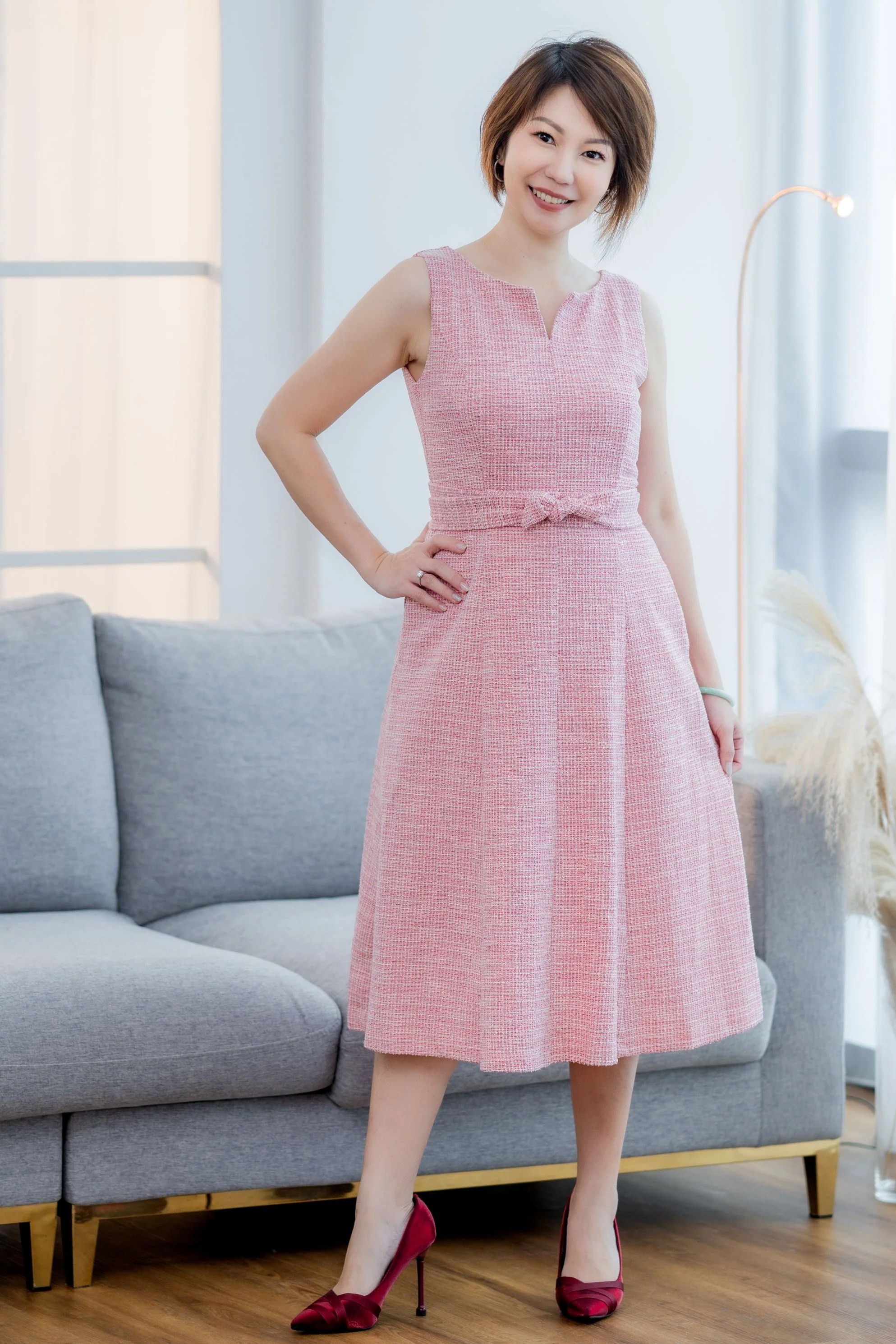 Belted Tweed Dress – Rose of Sharon Singapore