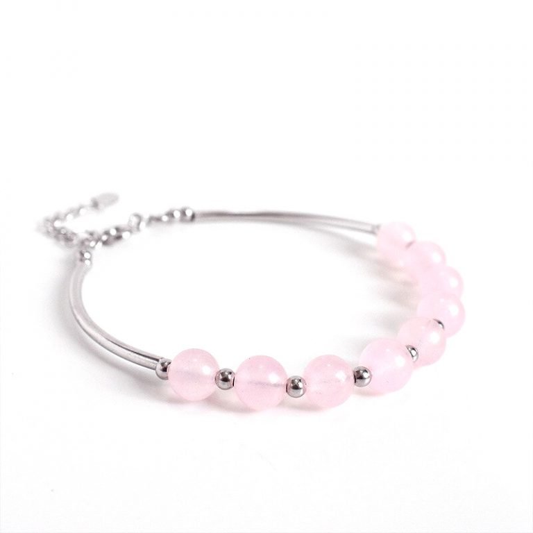 Rose Quartz Bracelets Natural Handmade Healing Gemstone Jewelry