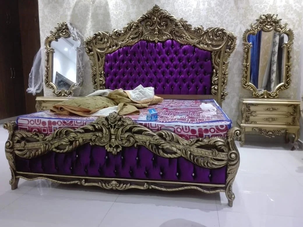 Custom Design Bed Set Chinioti Furniture Rose Wood Furniture