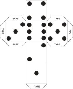 Die template, dice template - Reading adventures for kids ages 3 to 5