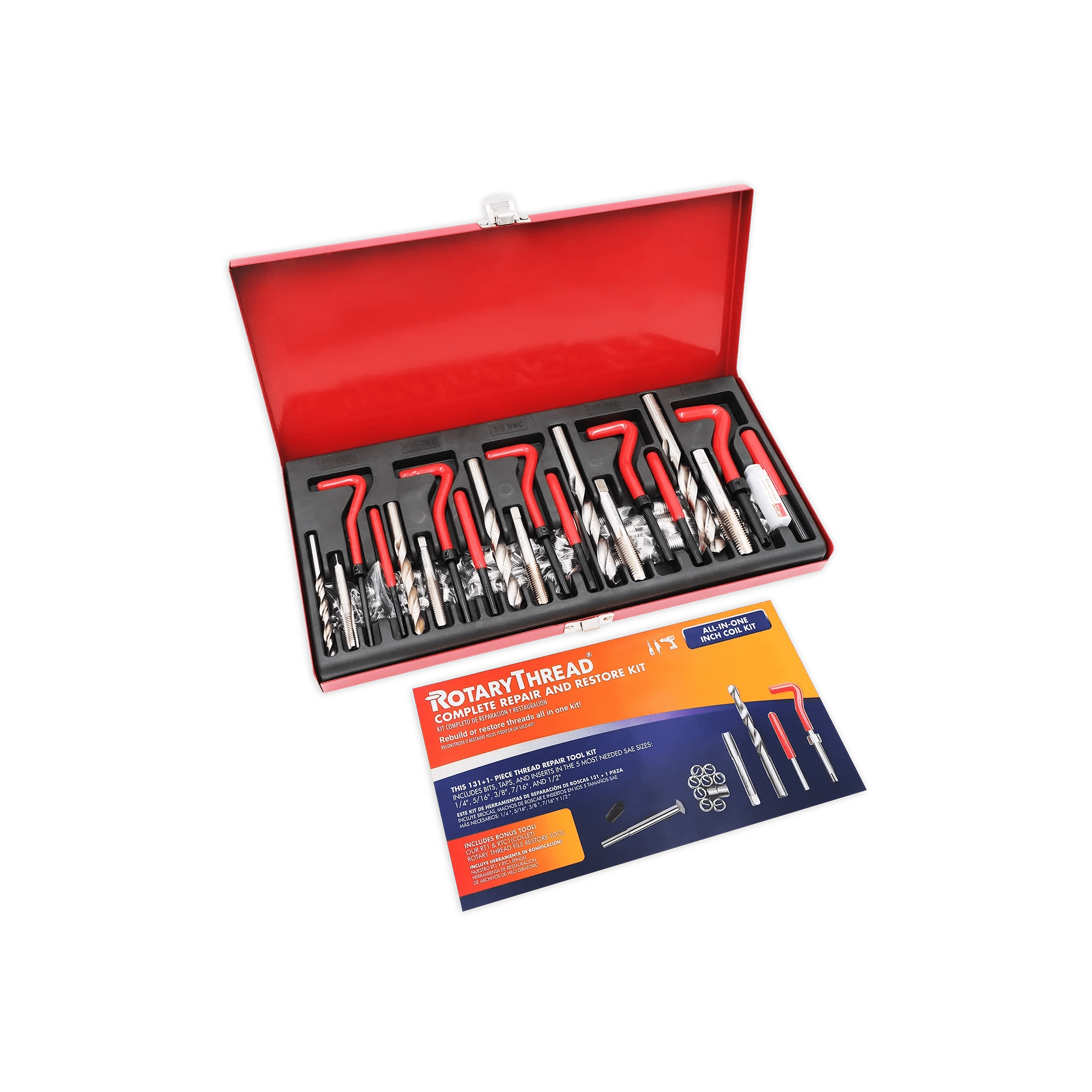 131+1 Piece Inch Thread Repair Tool Kit · Rotary Thread