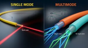 Single mode vs multimode fiber color codes explained | Rotating USB Cable