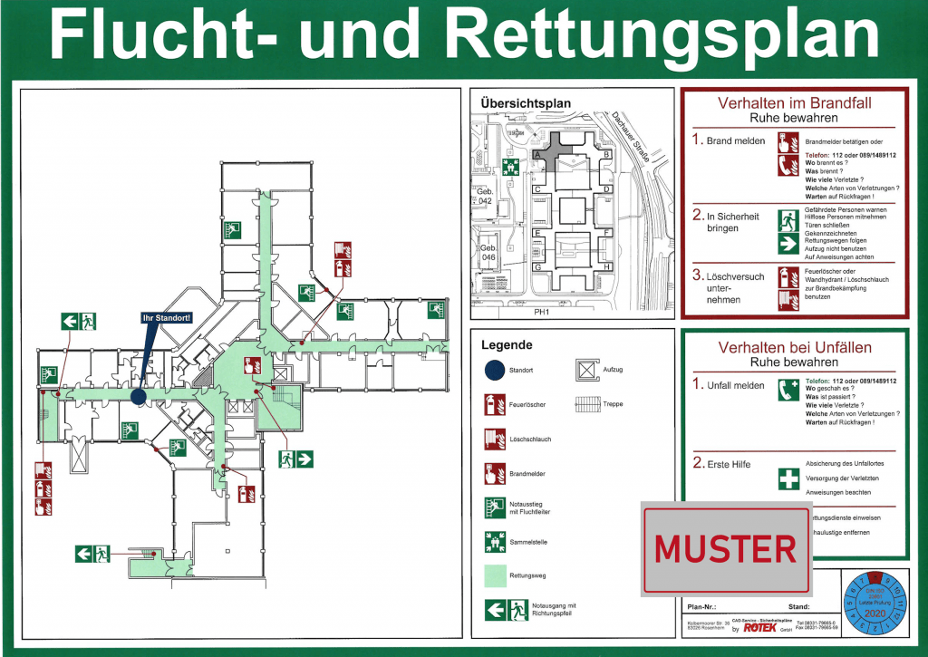 Fluchtwegpläne nach DIN ISO 23601 Rotek GmbH Rosenheim