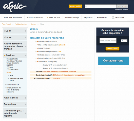 Whois L'envers de 1 Rotek