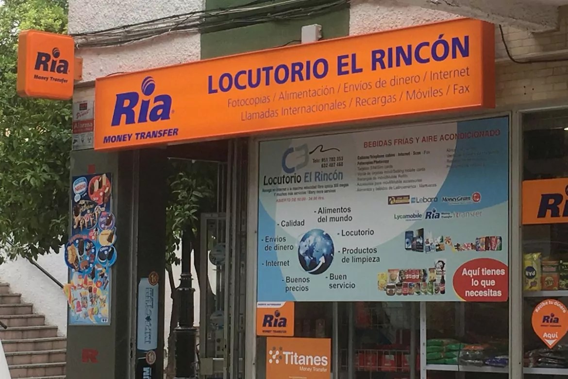 Rótulos luminosos para RIA MONEY TRANSFER Rótulos Sevilla