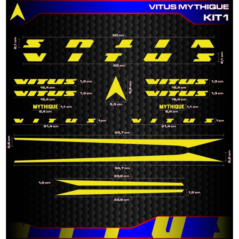 Pegatinas para cuadro de bicicleta VITUS MYTHIQUE Kit1 ENVIO GRATIS al