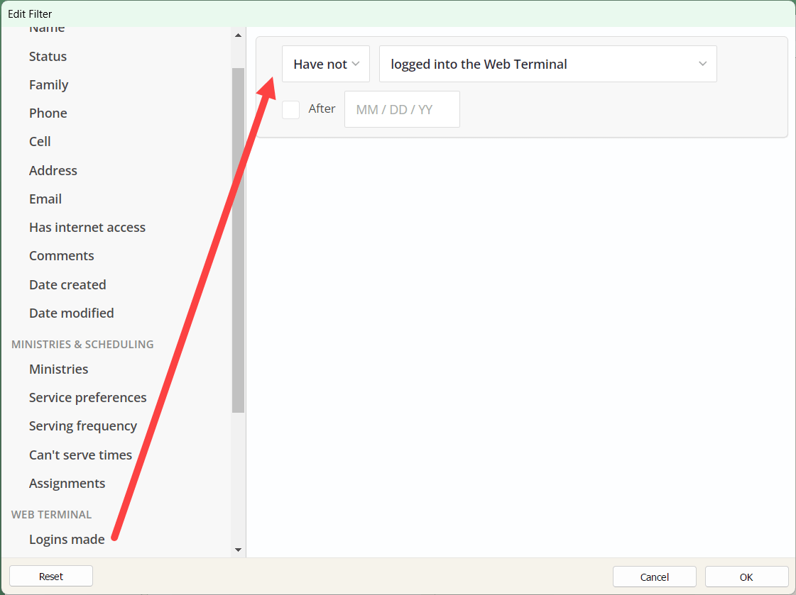 How can I send  Terminal Usernames and Passwords to only new