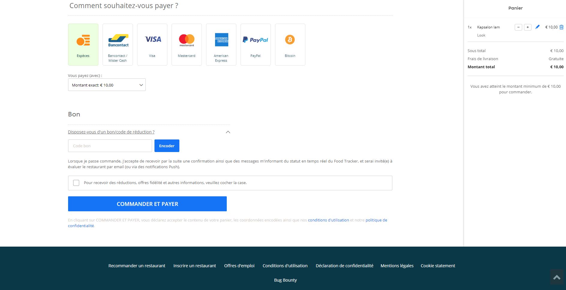 Code promo Takeaway €10 en octobre 2024 (Belgique)