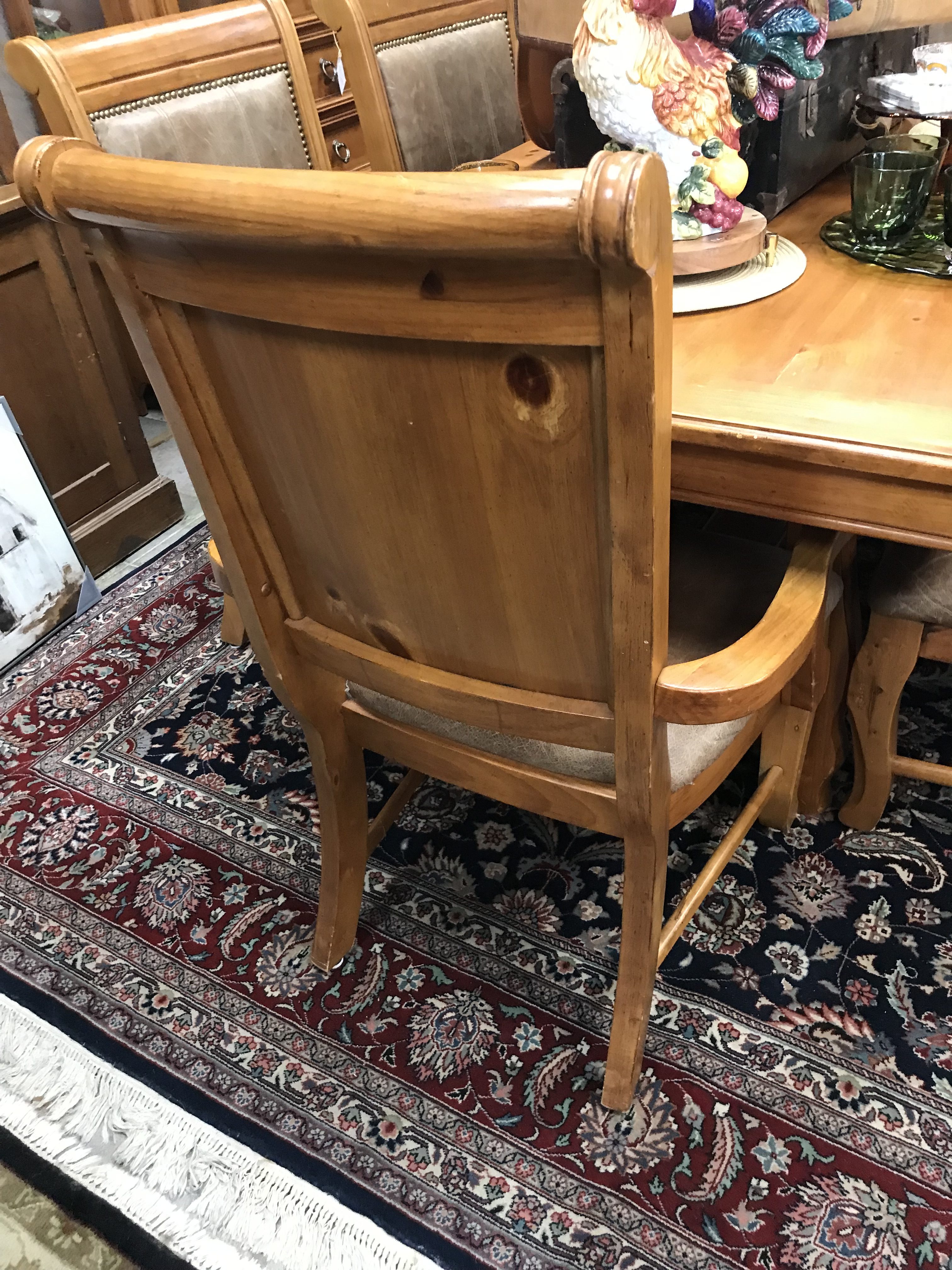 Pine Table, 8 Chairs, Leaf Round The House