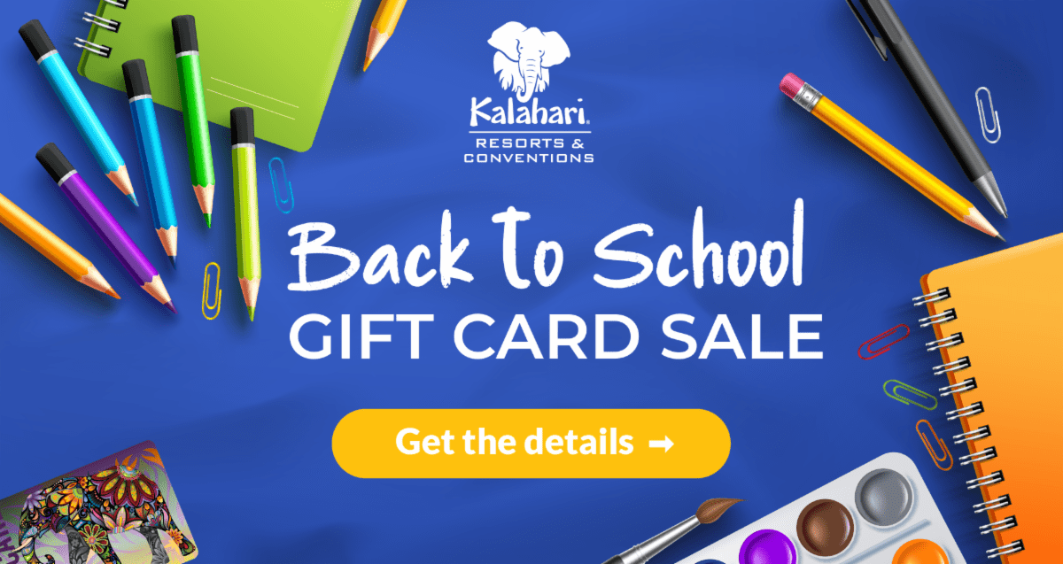 Kalahari Back to School Gift Card Sale Round the Rock