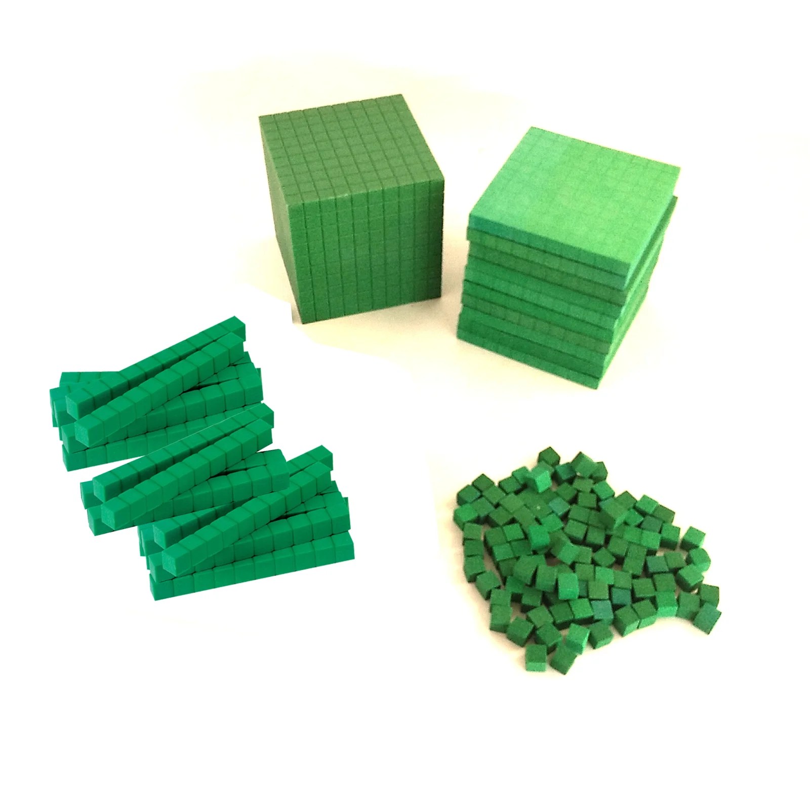 Set of 161 ETA hand2mind Green Foam Base Ten Blocks 325 Starter Set