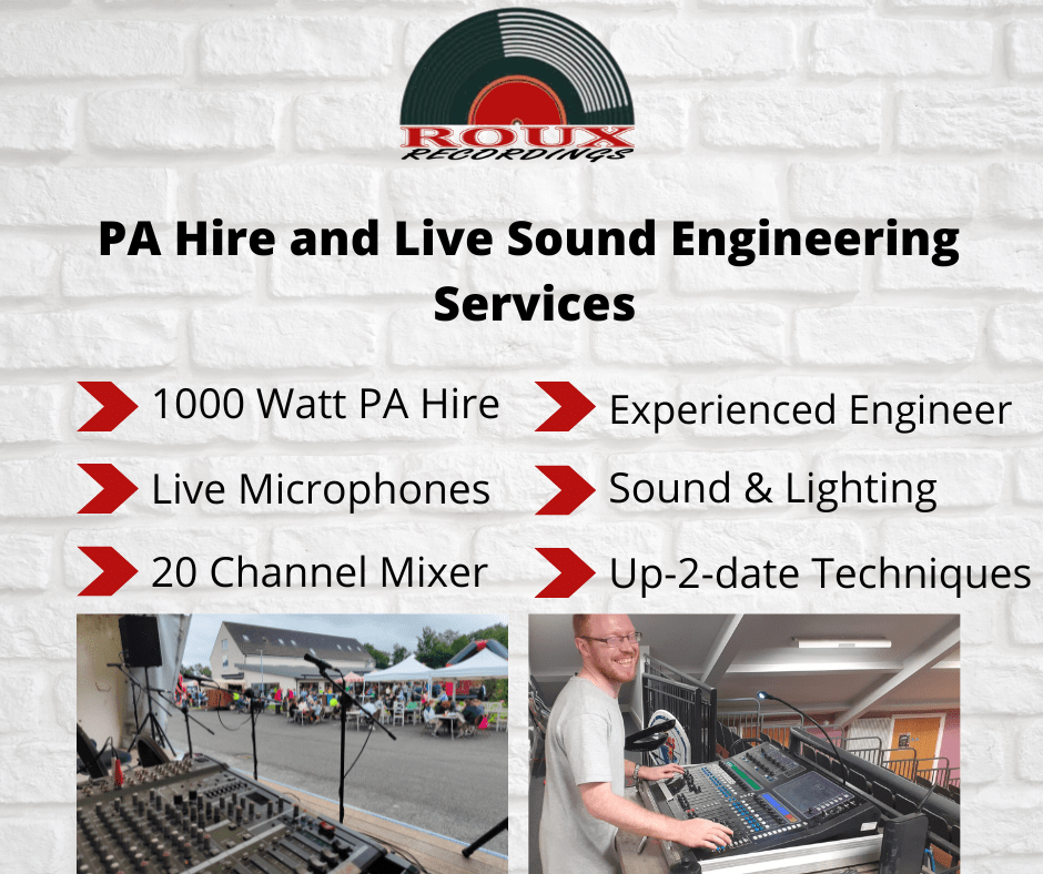 PA Hire & Live Sound Engineering ROUX Recordings