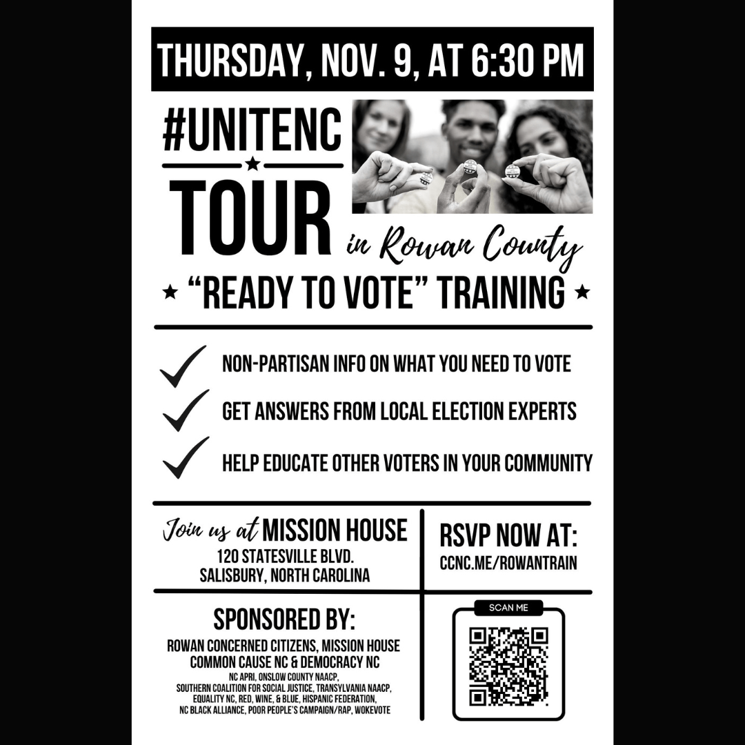 Common Cause Holding Power Accountable, 11/9, 6308pm Rowan County