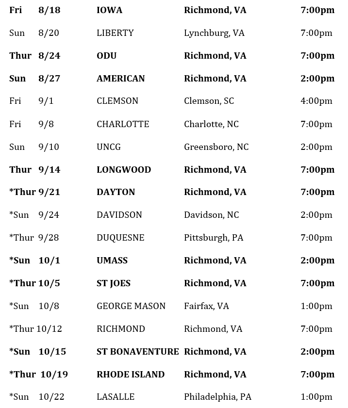 Printable Sports Schedules