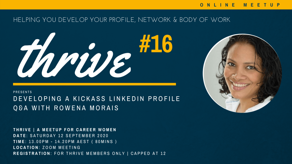 Thrive Meetup Rowena Morais