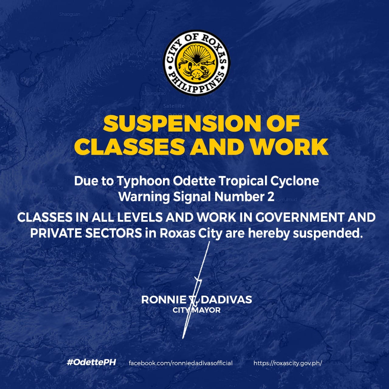 ODETTEPH Suspension of Classes and Work Bigger, Brighter, Better Roxas City