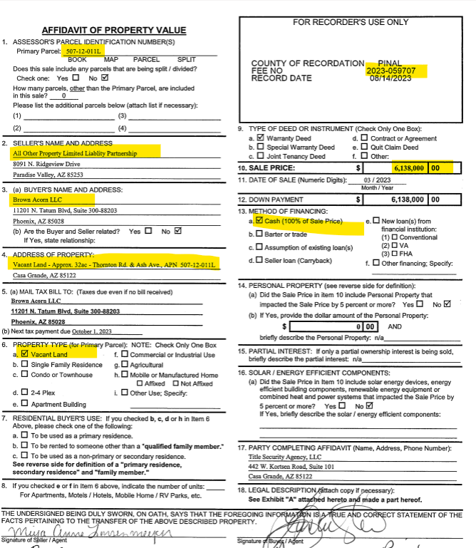 32 Acres of Vacant Land at Thornton Rd./Ash Ave. sells for 6.1 Million ROX COMMERCIAL