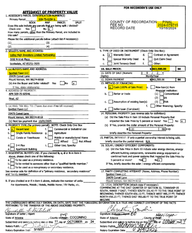 Palm Tree Grove located on Overfield Rd just south of CAC is Sold ROX