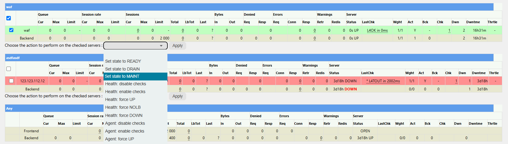 How to work with the HAProxy Stats pages