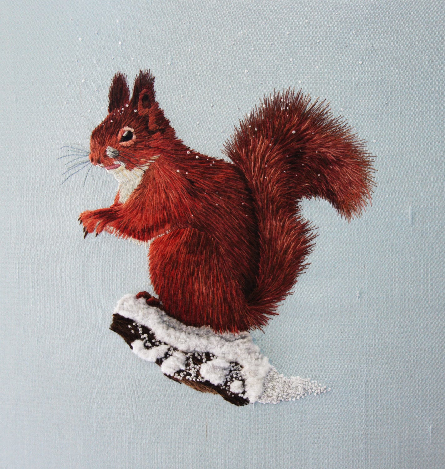 Red Squirrel Playing in the Snow Christmas Cards Royal School of