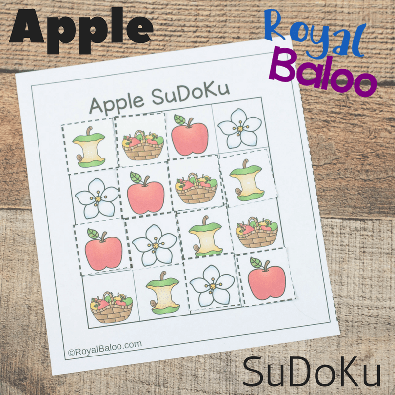 Apple SuDoKu Printables Puzzles for Kids → Royal Baloo