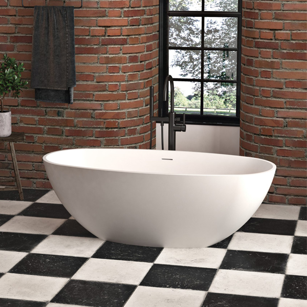 SLIK LOGAN 61" X 29" X 20" SOLID SURFACE FREESTANDING BATHTUB