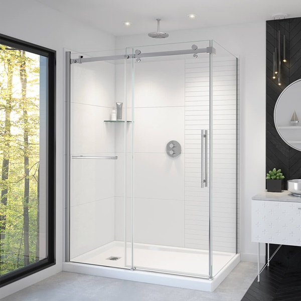 MAAX VELA CORNER SLIDING SHOWER DOOR WITH RETURN PANEL
