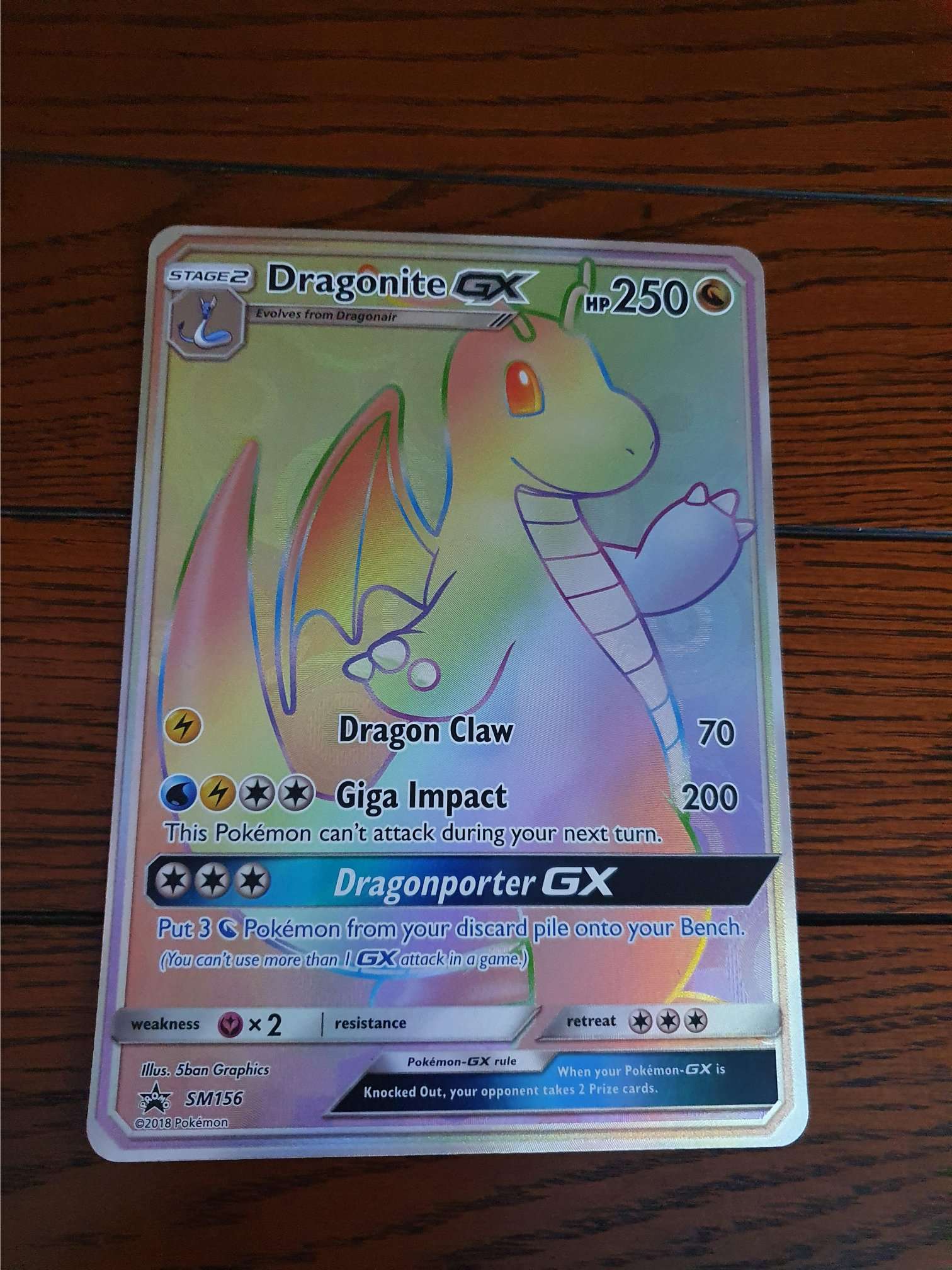 Oversized Dragonite GX SM156 Black Star Promo